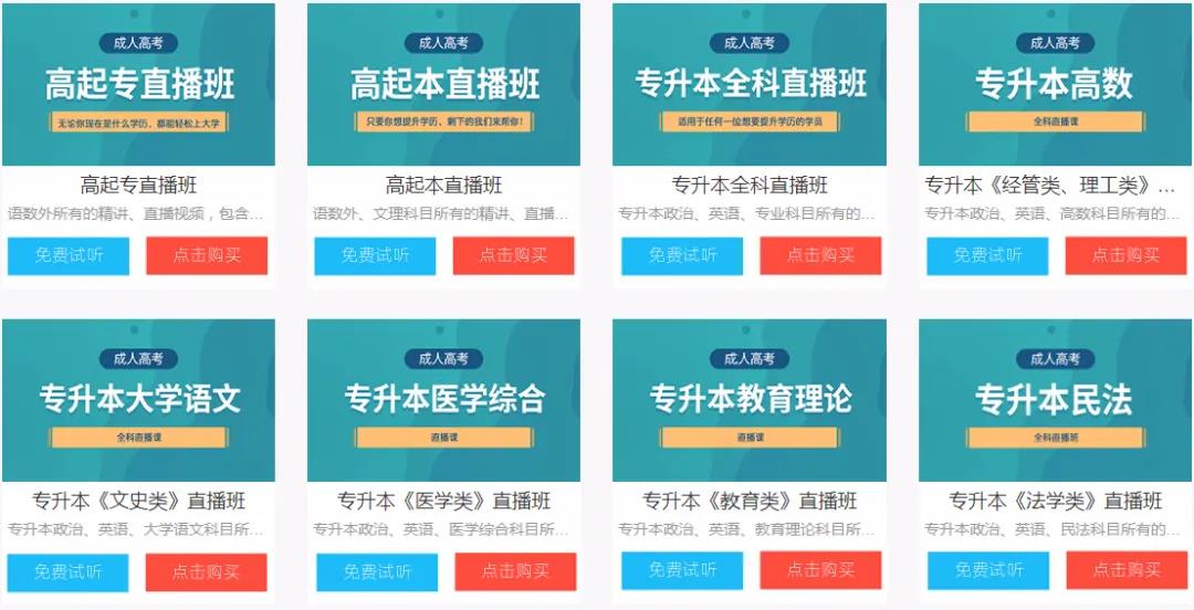2020年上海市成人高考复习教材（视频版）