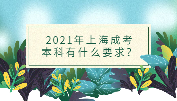 2021年上海成考本科有什么要求？
