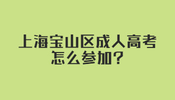 上海宝山区成人高考怎么参加?