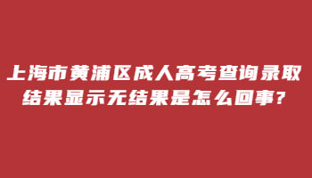 上海市黄浦区成人高考查询录取结果显示无结果是怎么回事?