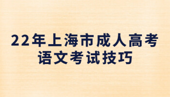 22年上海市成人高考语文考试技巧