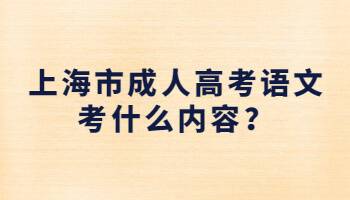 上海市成人高考语文考什么内容？
