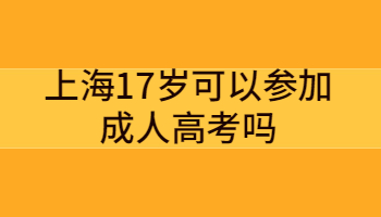 上海17岁可以参加成人高考吗
